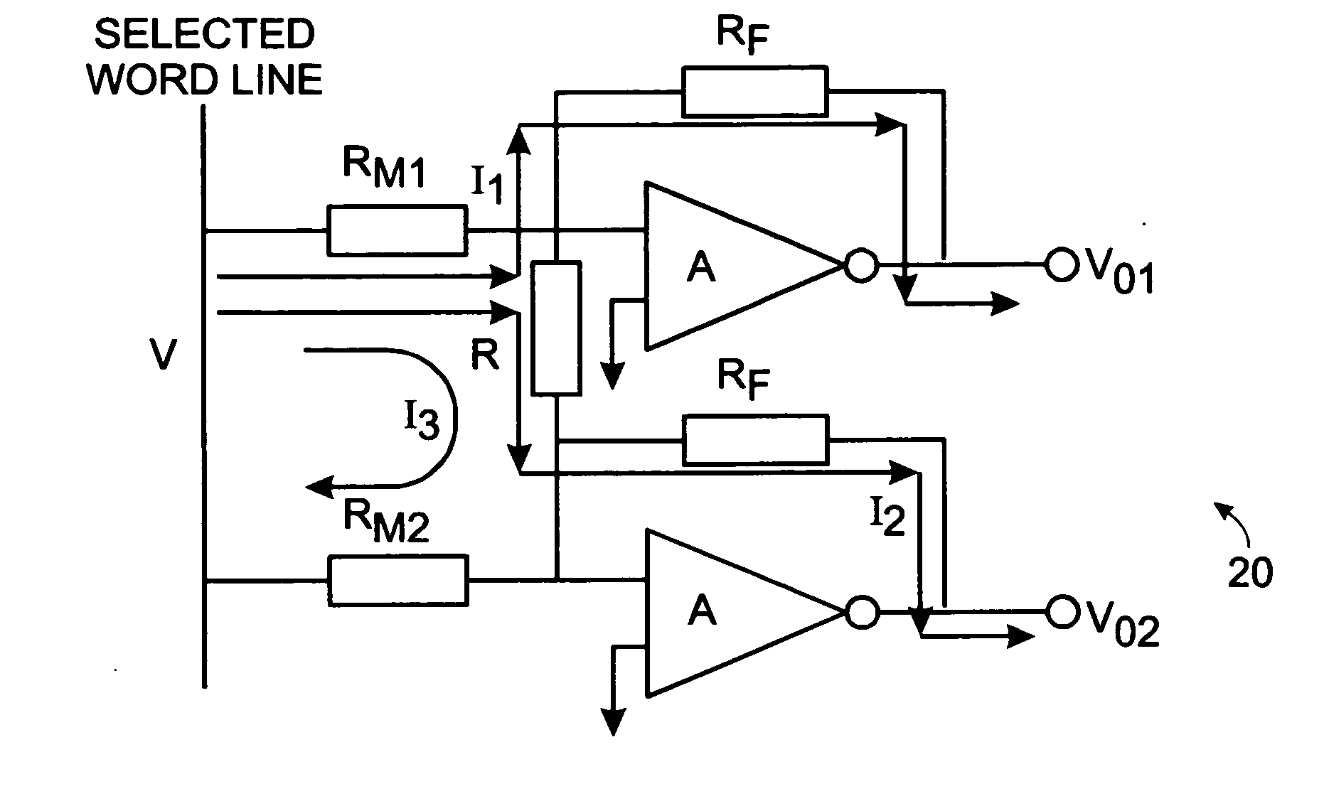 Cross-point RRAM memory array having low bit line crosstalk