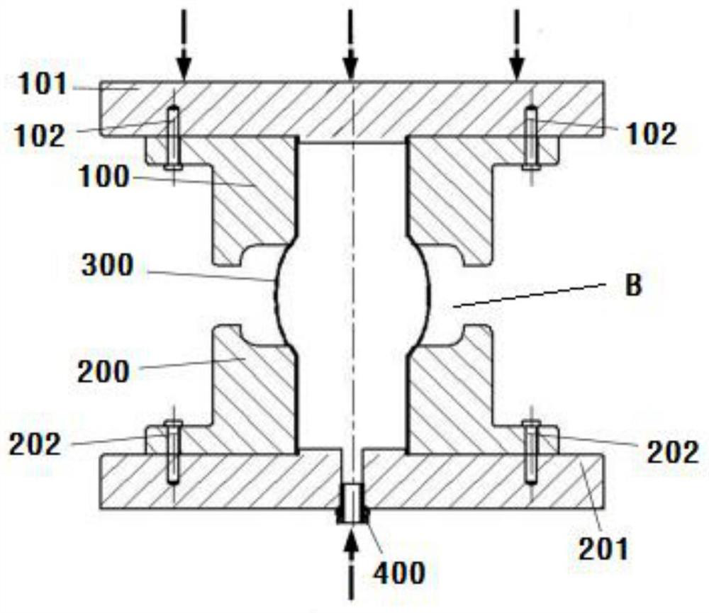 High-temperature alloy fluid medium ultrahigh-pressure forming method and device