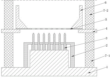 Cold cathode electron source array with external grid and electronic gun formed thereby