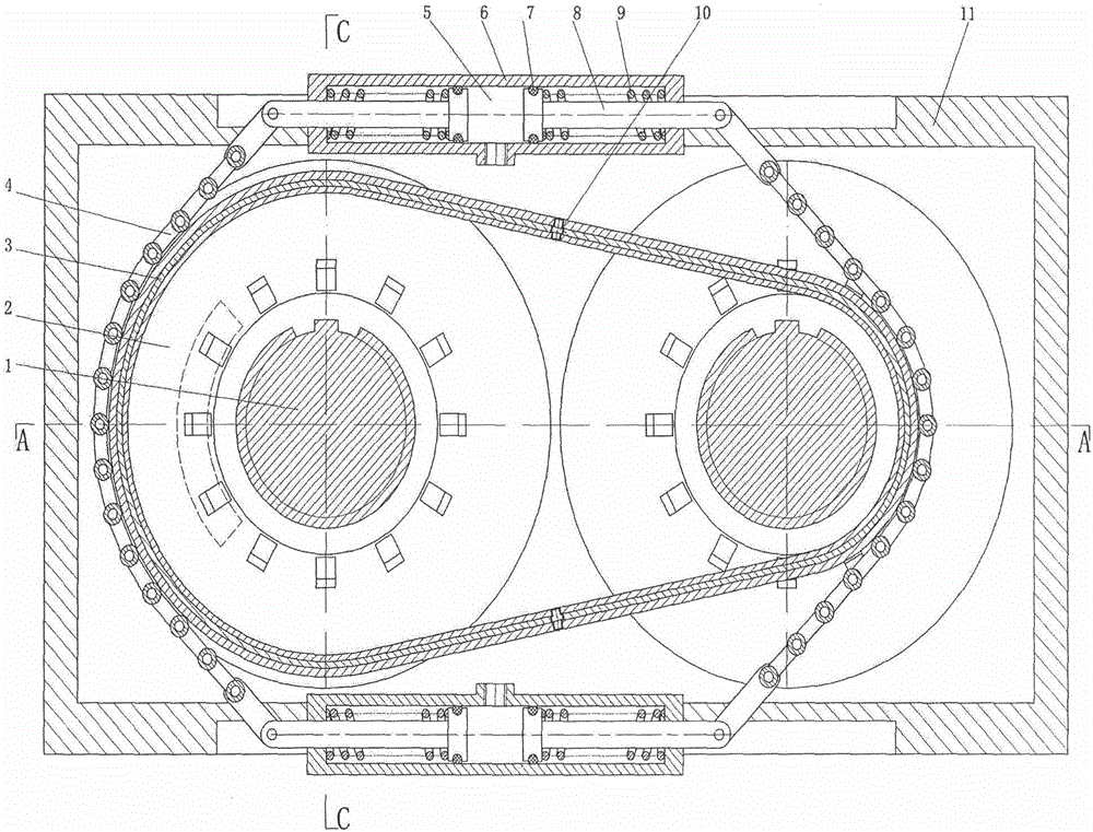 Driving belt auxiliary extrusion conical disk belt-type variable transmission