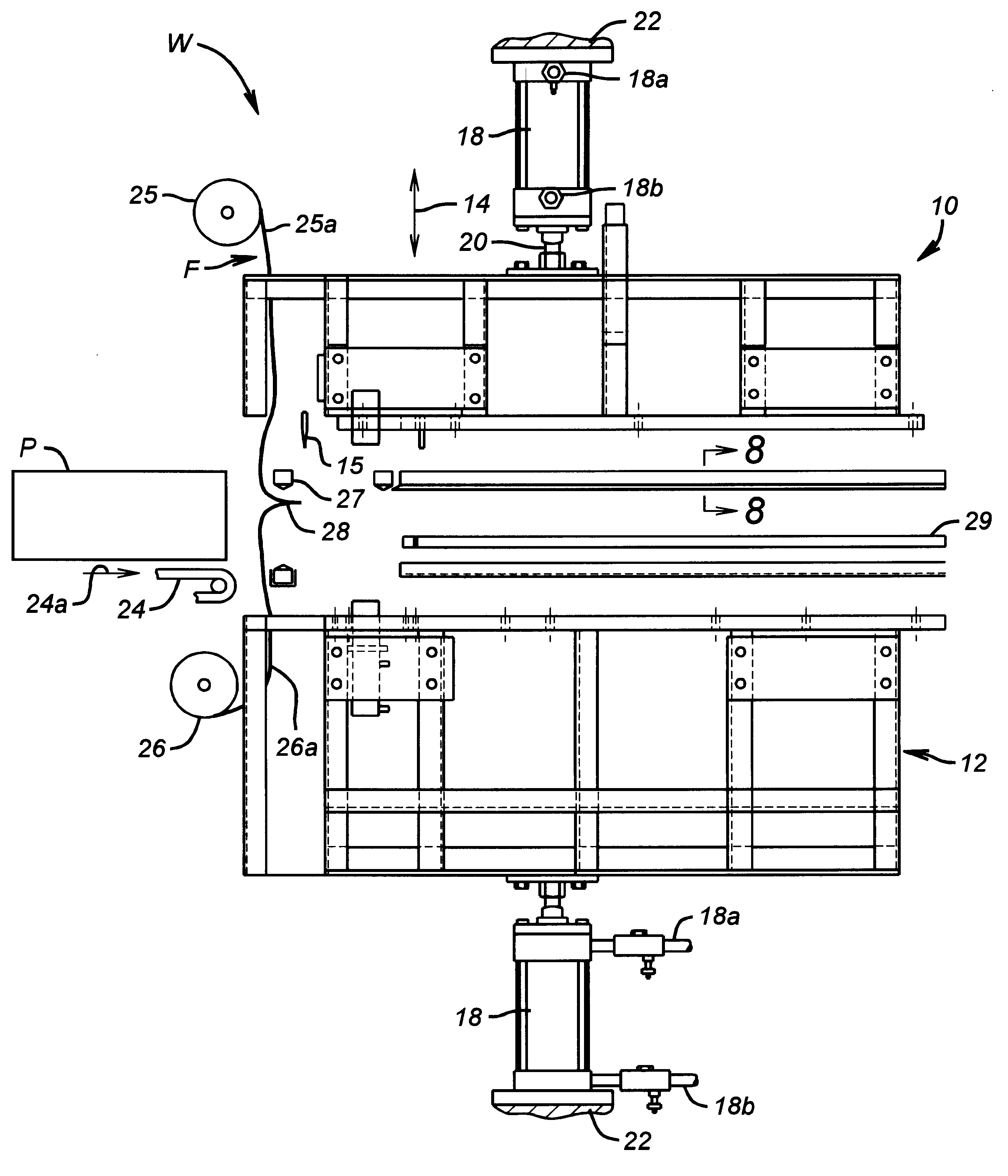 Wrapping machine with sealing jaw assembly for baled products and packages