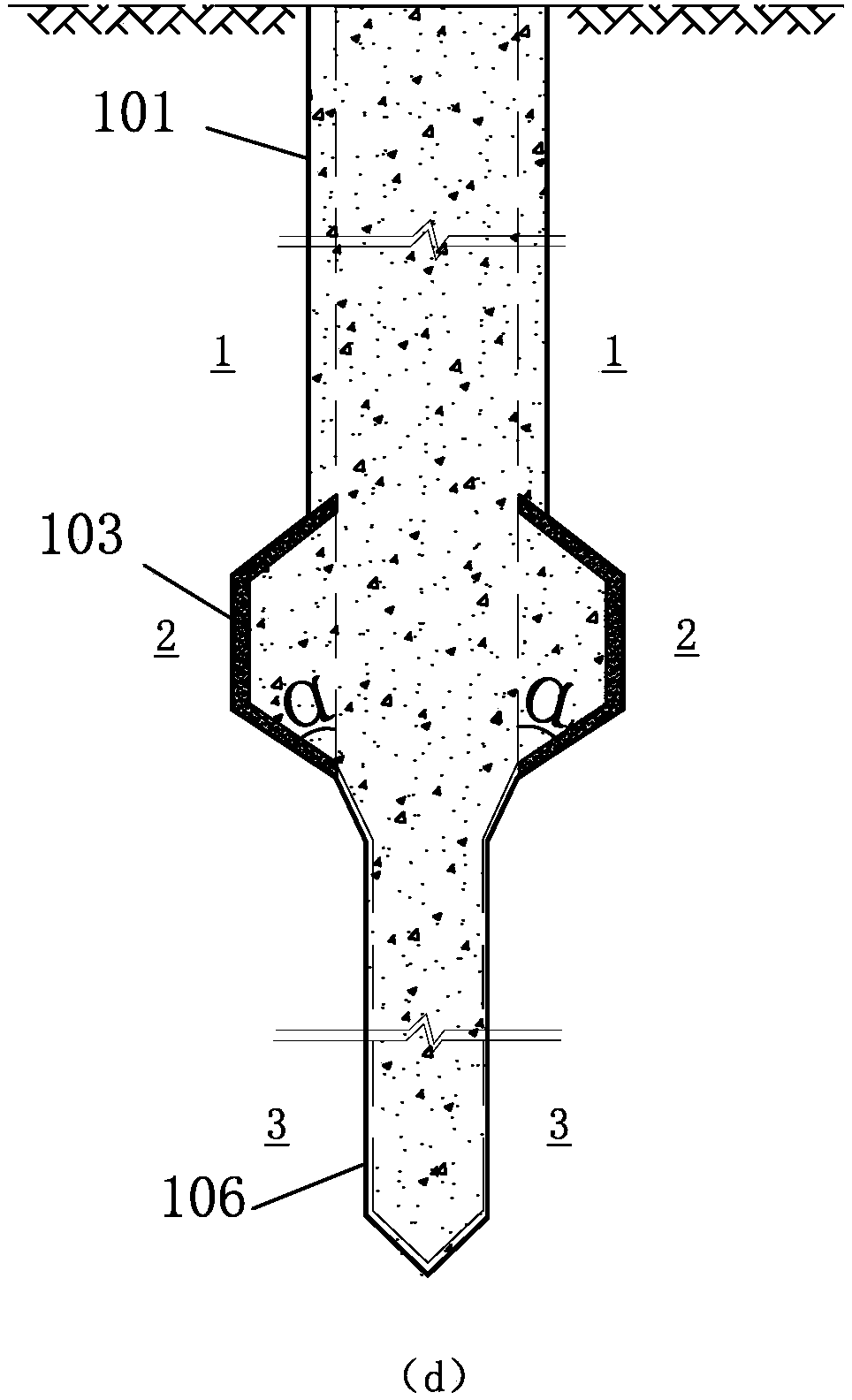 Jetting, expansion and extrusion combined pile, construction method thereof and spiral jetting, expansion and extrusion drilling rig used in method