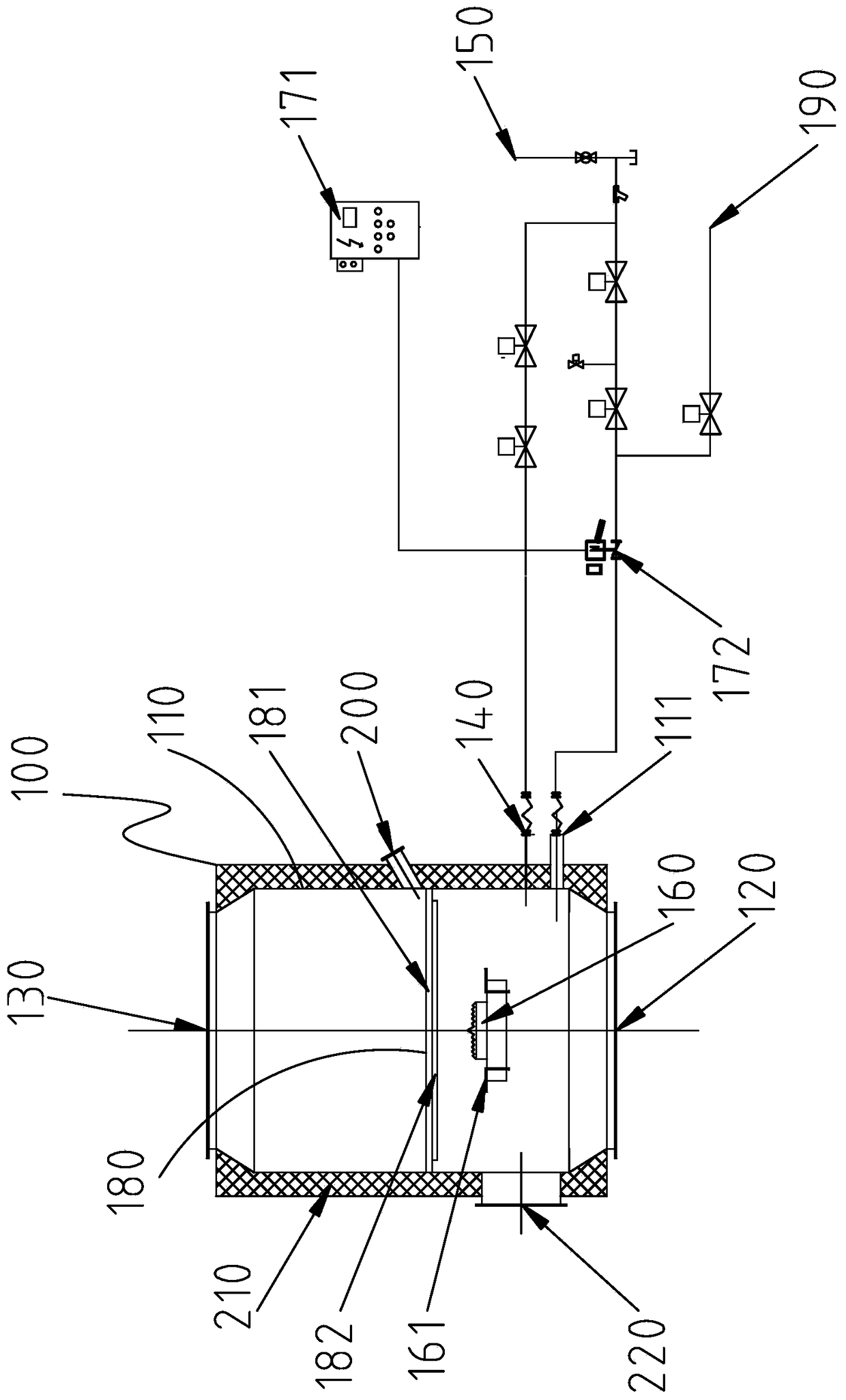 A hot blast stove device and heating method applied to polyacrylamide drying