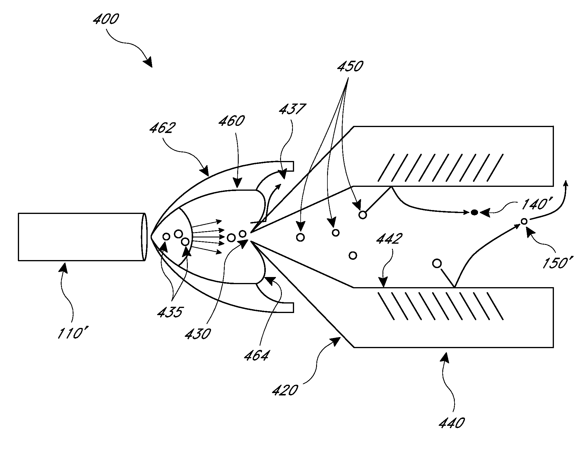 Collision ion generator and separator