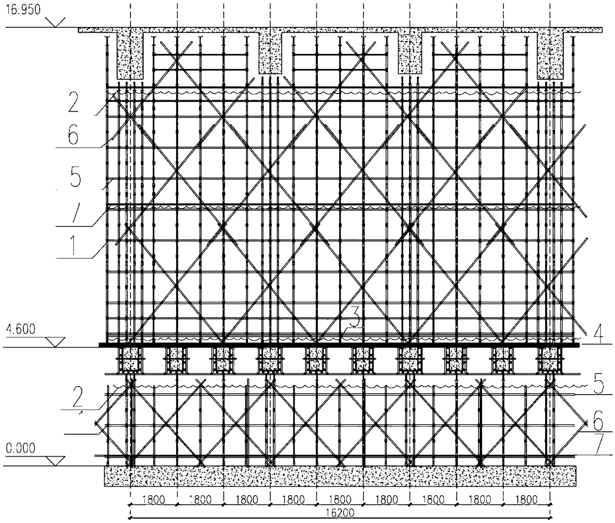 Construction method for clean workshop lattice beam and tall beam plate formwork support quick demounting and quick transferring