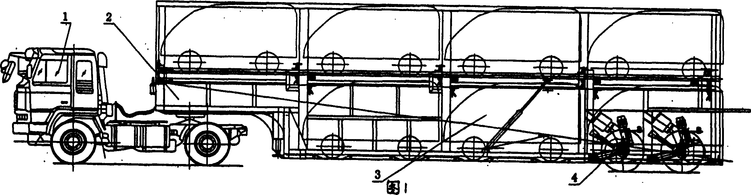 Longitudinal swing arm independant air suspension frame and its application on super low floor semitrailer