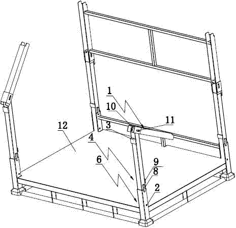 Upright post collecting and releasing type pallet structure