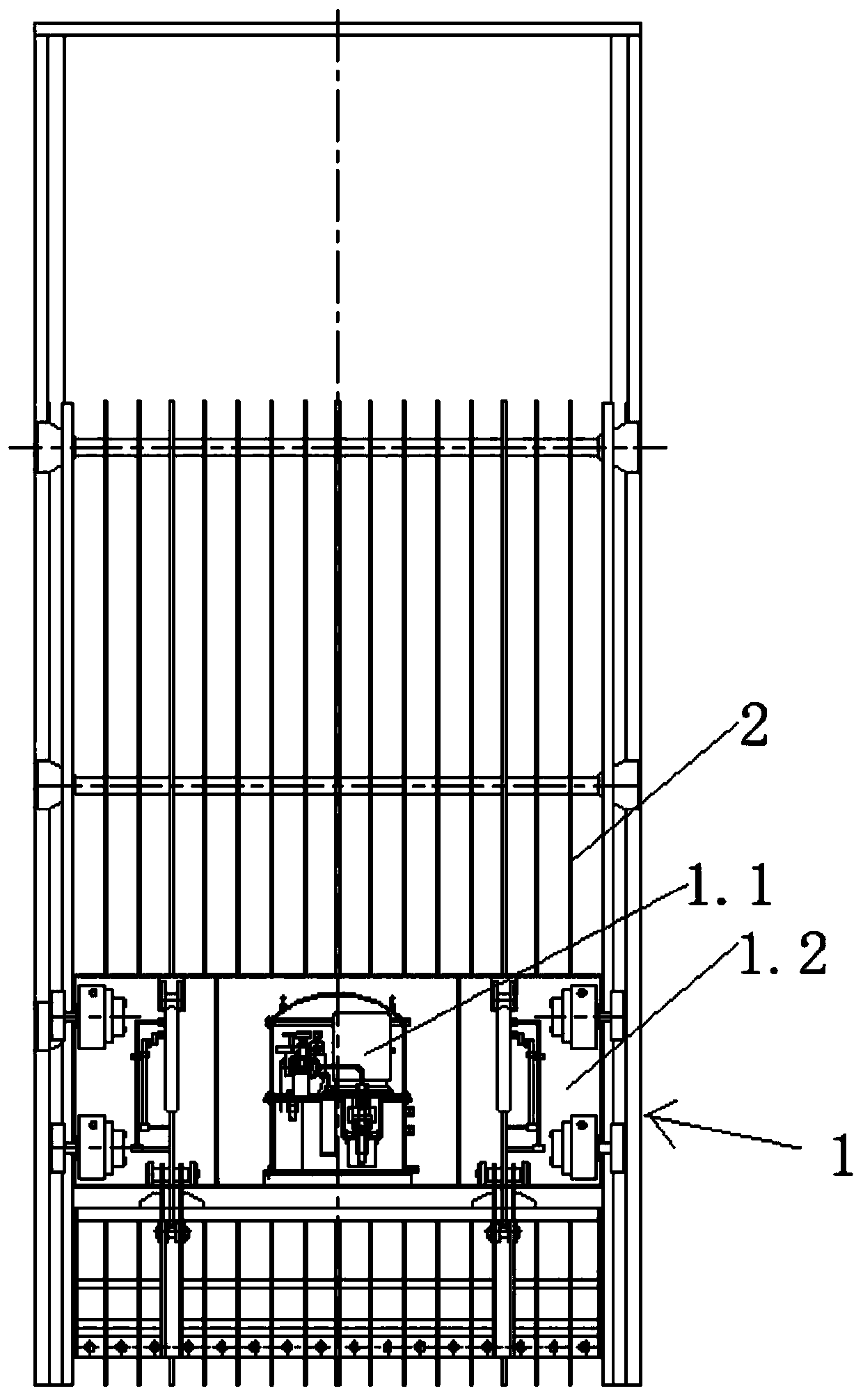 Trash rack with trash cleaning grab bucket