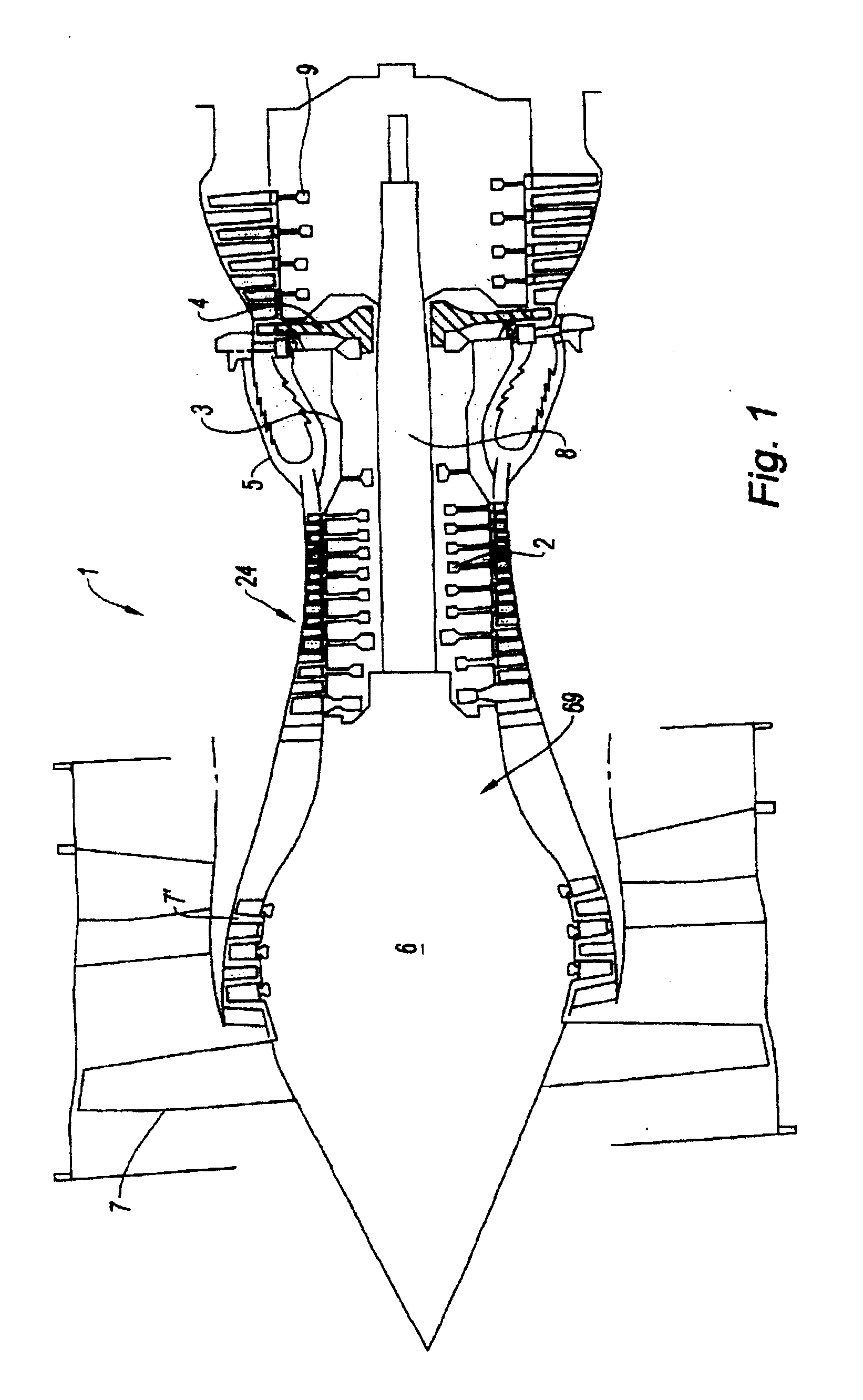 Device for producing electrical power in a two-spool gas turbine engine