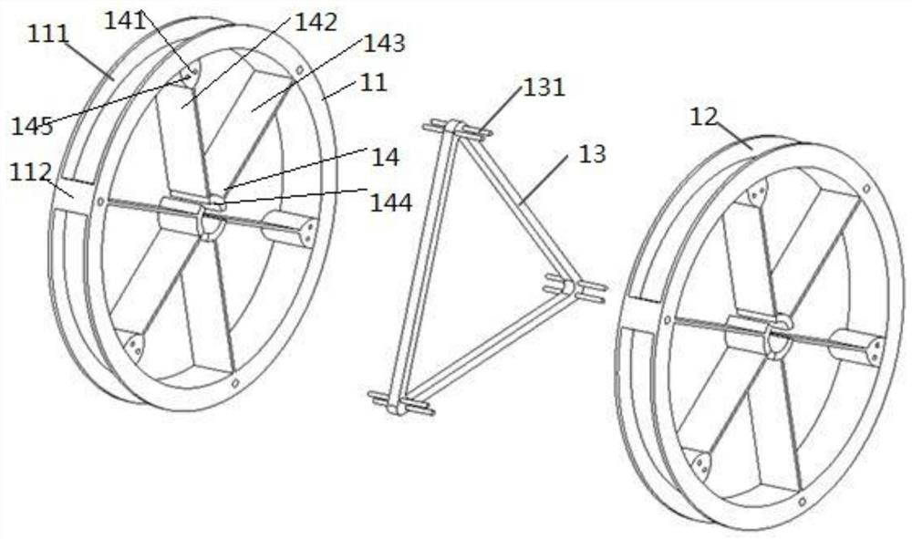 Large-angle flexible supporting device