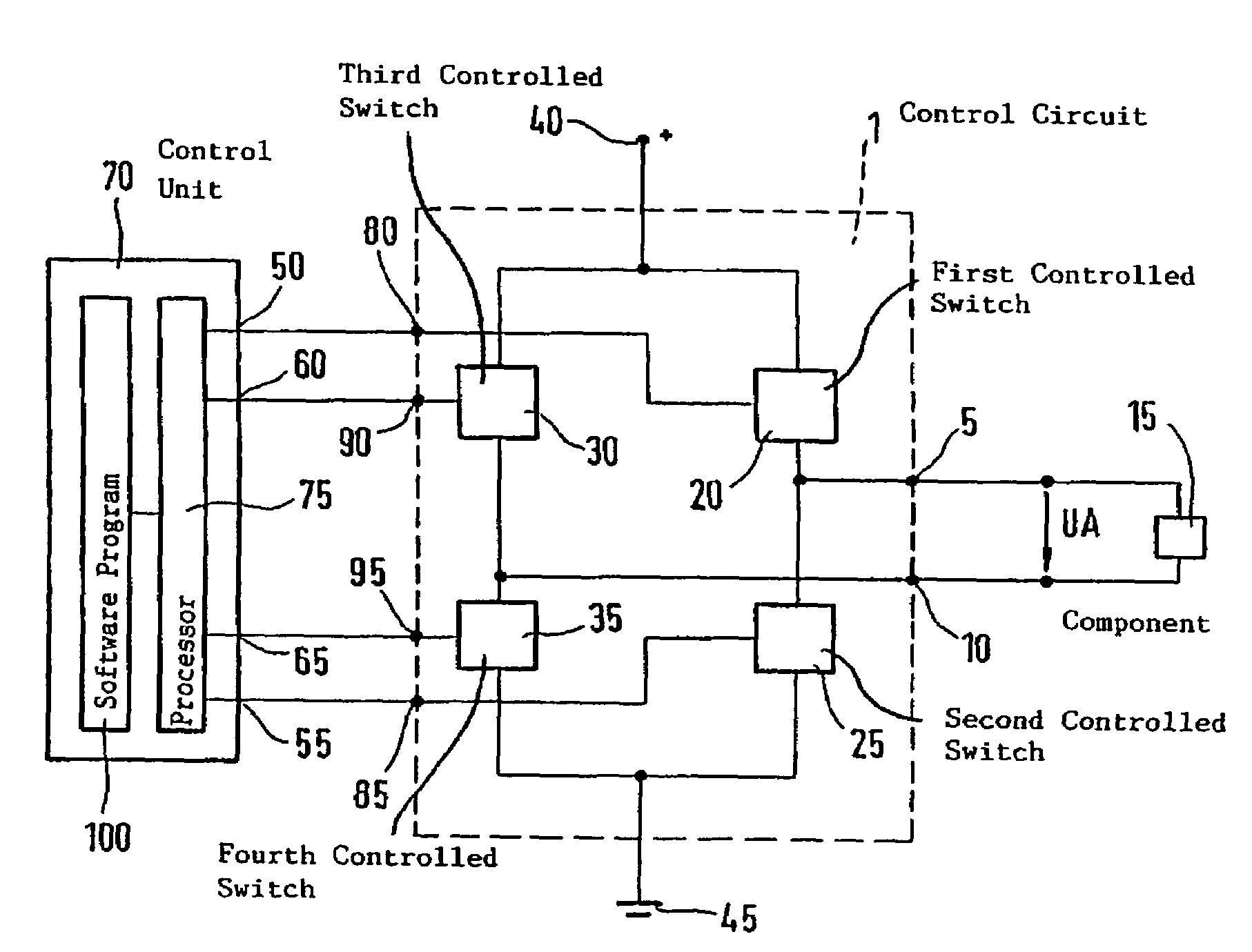 Method and control unit for driving a control circuit