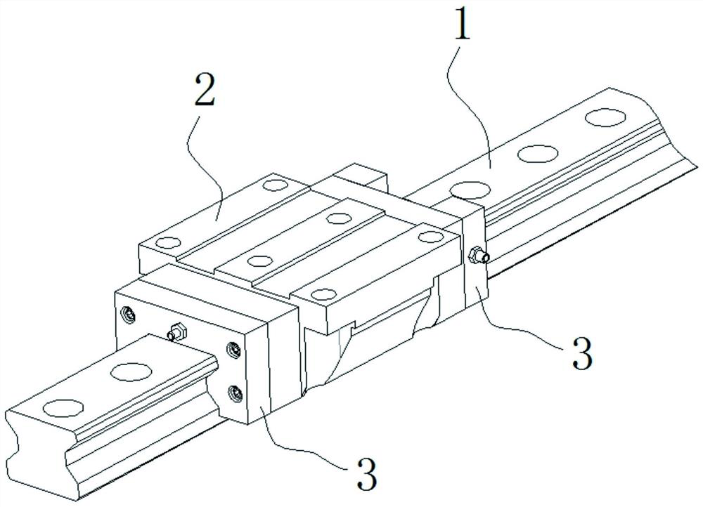 Contactless guide rail dedusting device