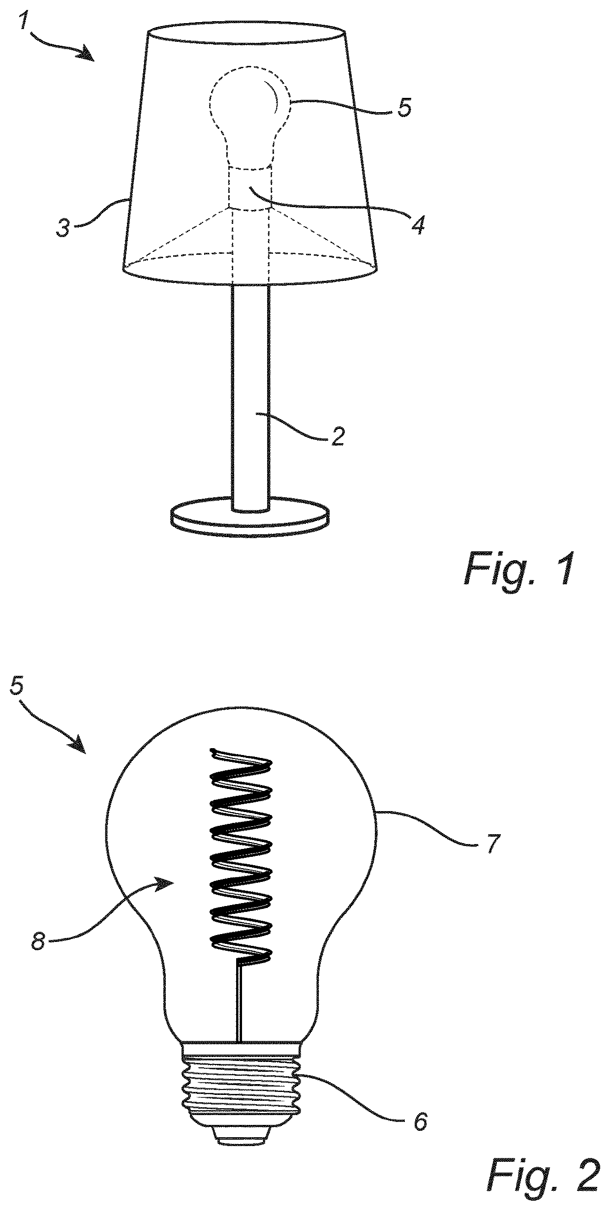 Lighting device comprising a light emitting filament