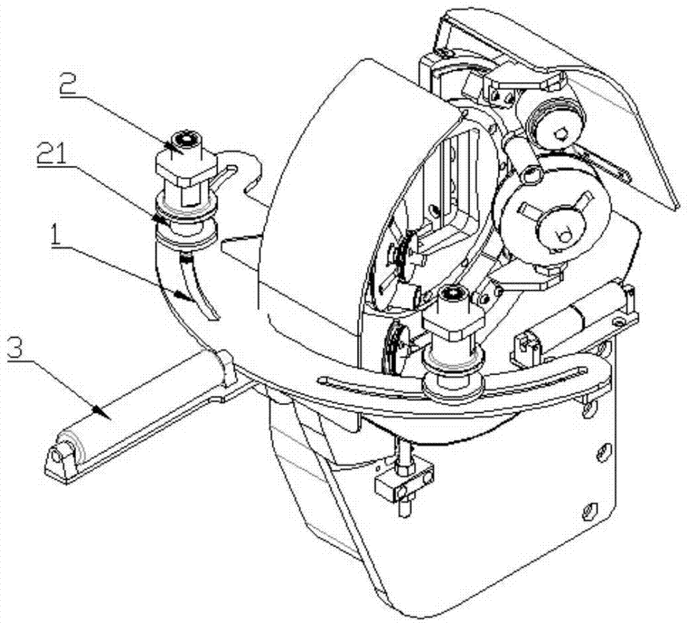 Auxiliary positioning mechanism for taping machine