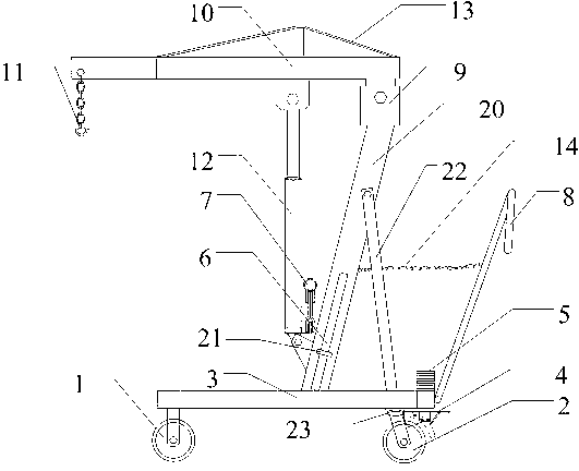 Versatile cable trench cover plate lifting vehicle of transformer substation