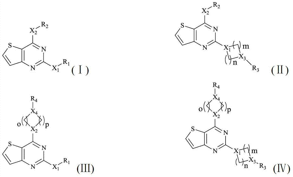 Thieno 2,4-substituted pyrimidine compound, and pharmaceutical composition and application thereof