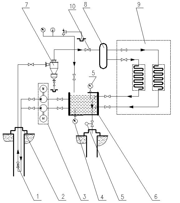 Well-pump-less geothermal water heating method and system