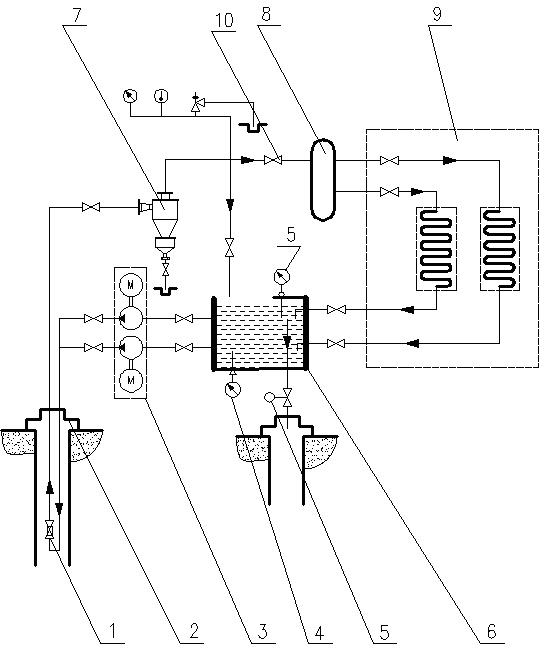 Well-pump-less geothermal water heating method and system