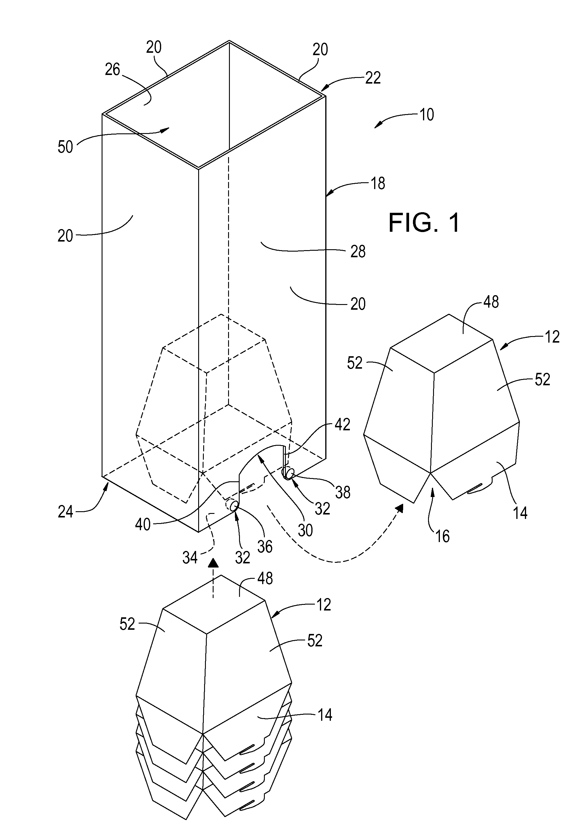 Apparatus for Dispensing Stackable Box Food Containers