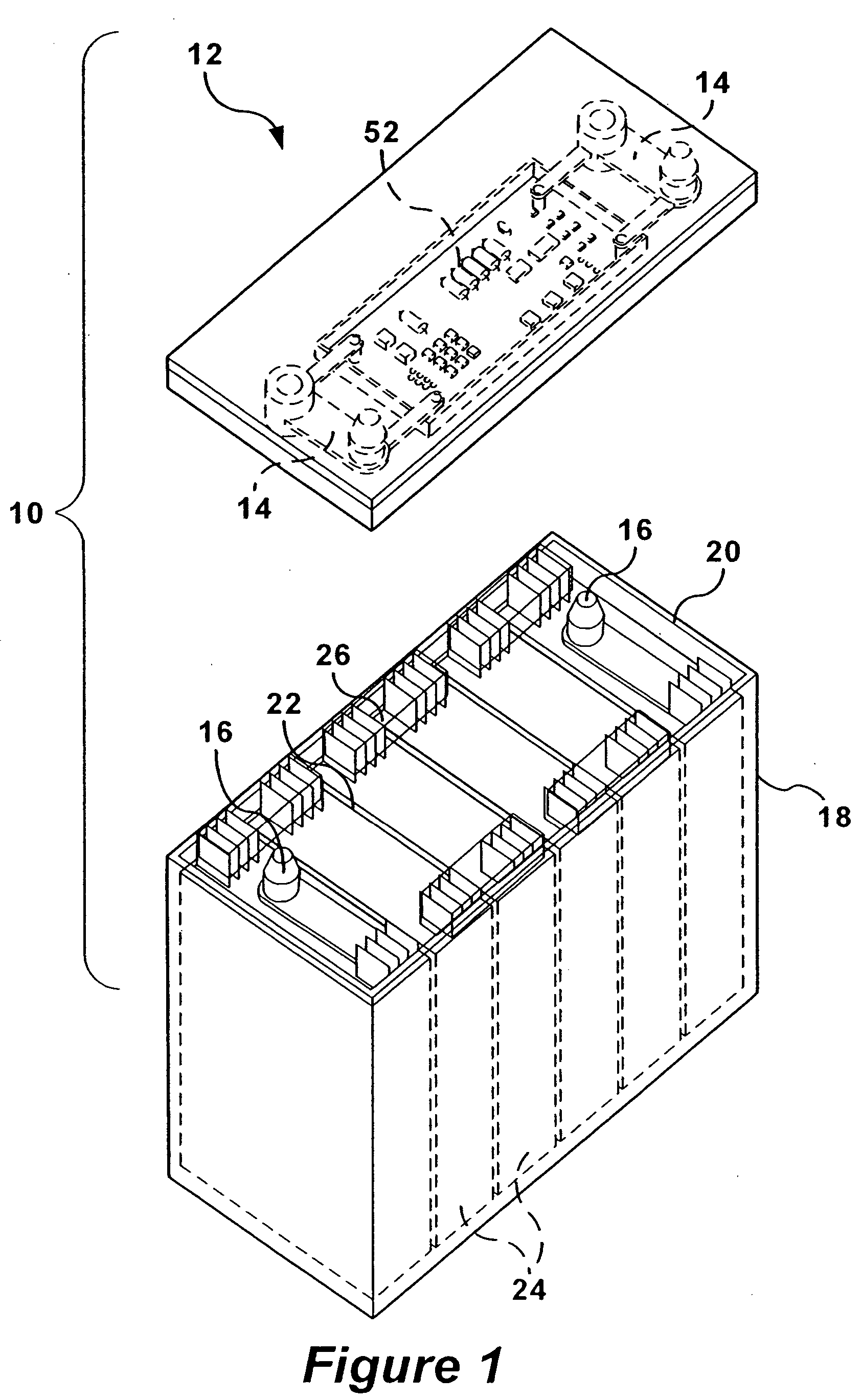 Battery cover assembly having integrated battery condition monitoring