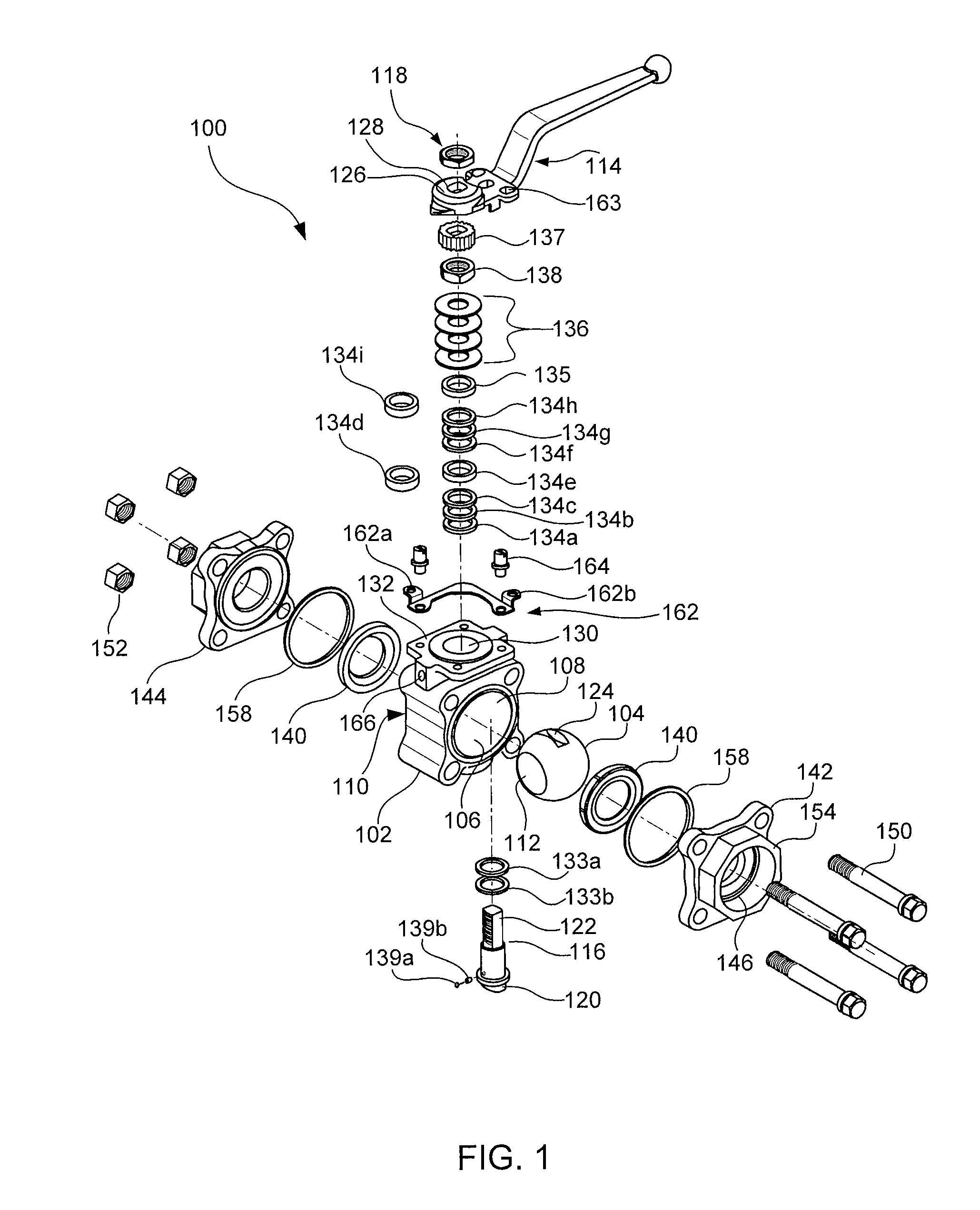 Ball valve with integrated fugitive emission assembly