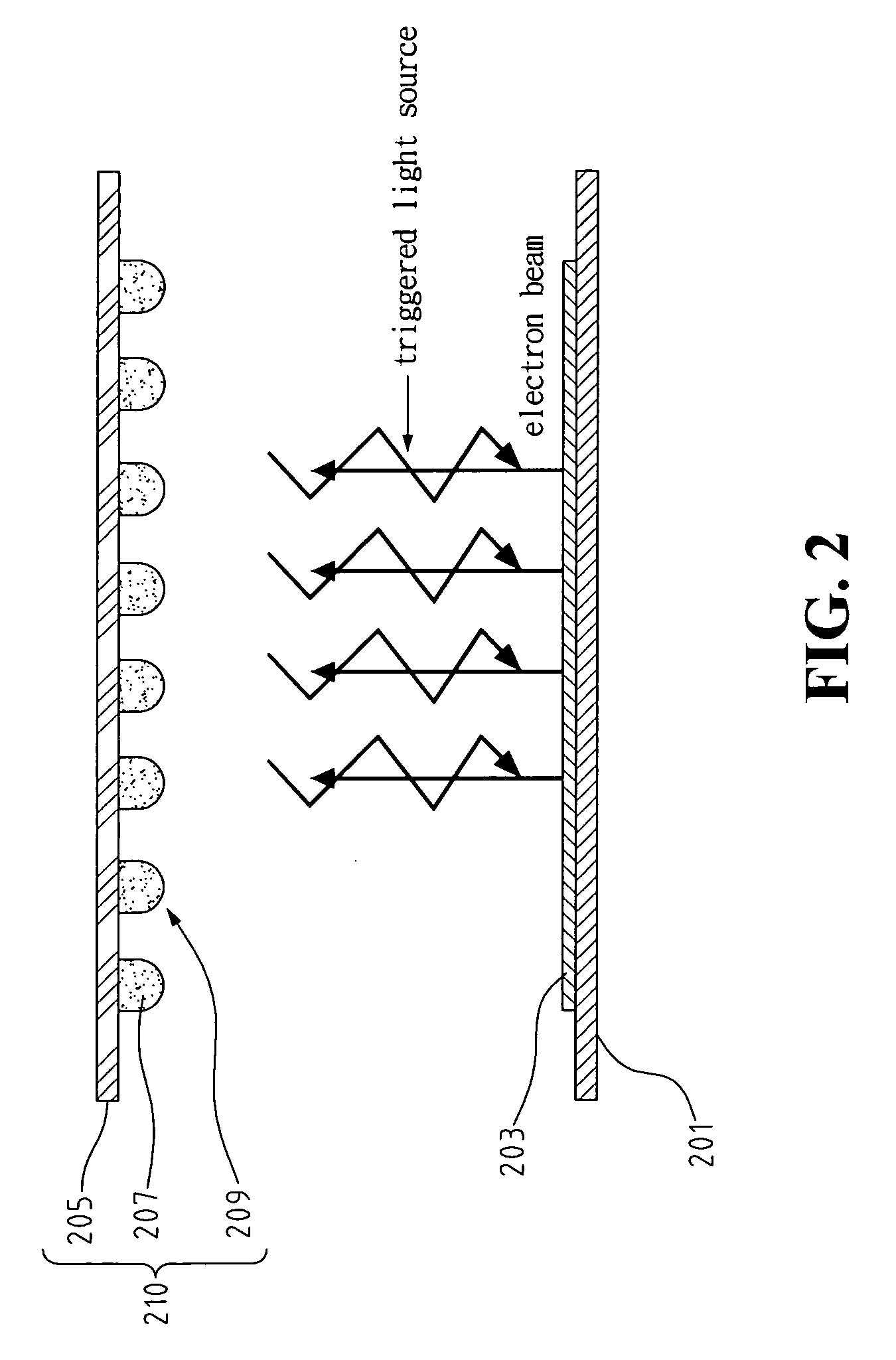 Anode plate structure for flat panel light source of field emission