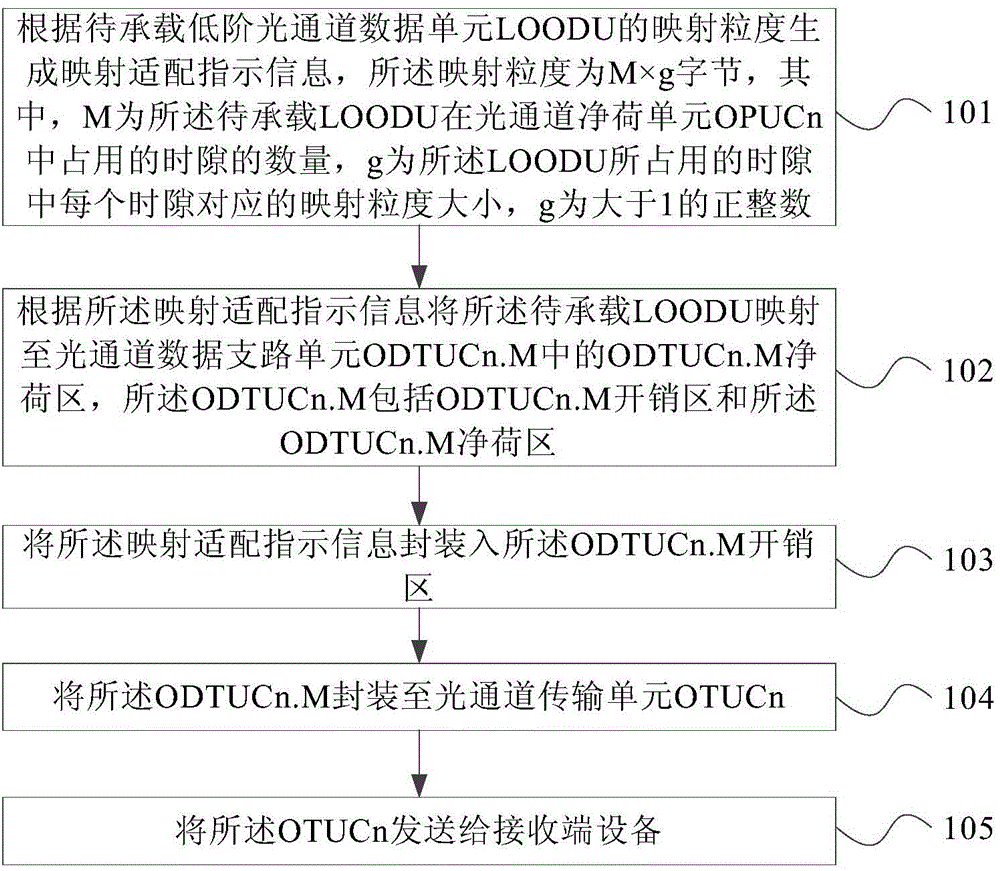 Business mapping processing method of optical transport network, devices and system