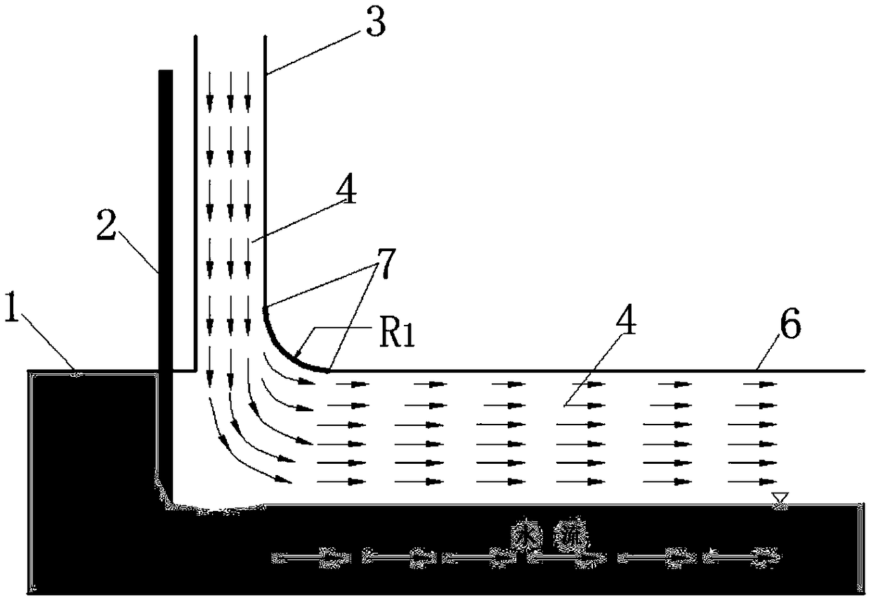 Flow guide structure of ventilating and air supplementing facility of open flow flood discharge tunnel