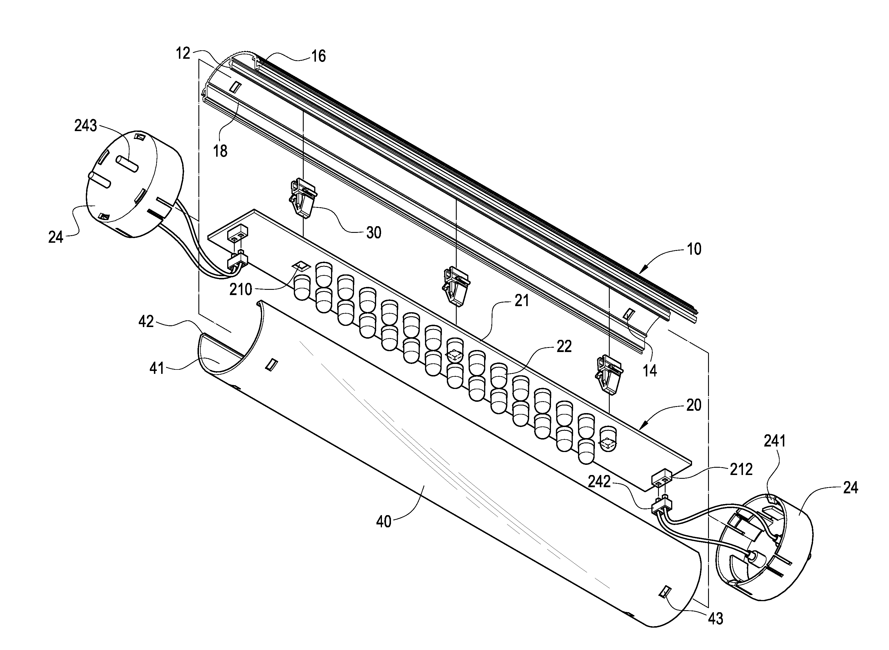 Assembly structure for LED lamp