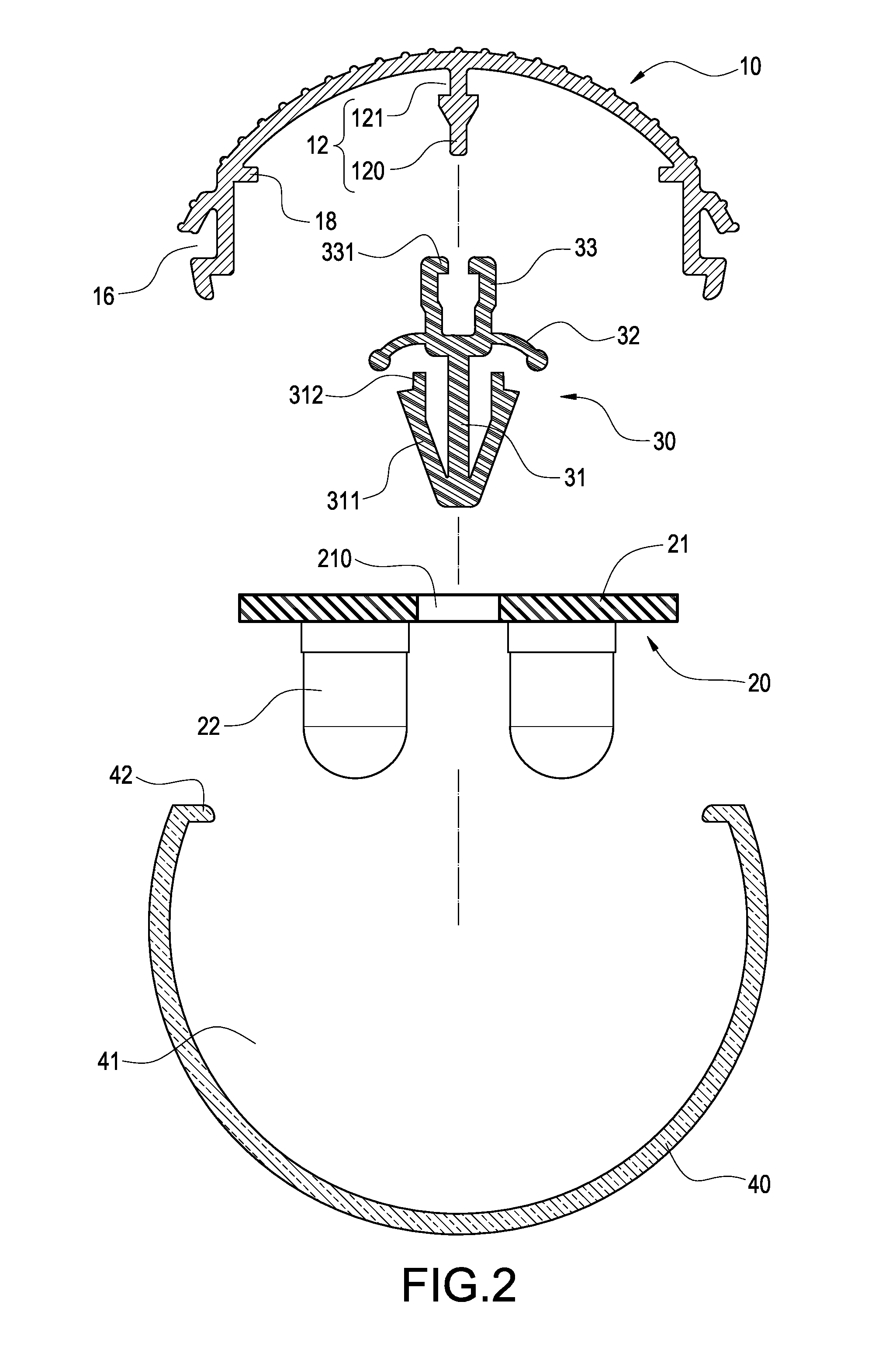 Assembly structure for LED lamp