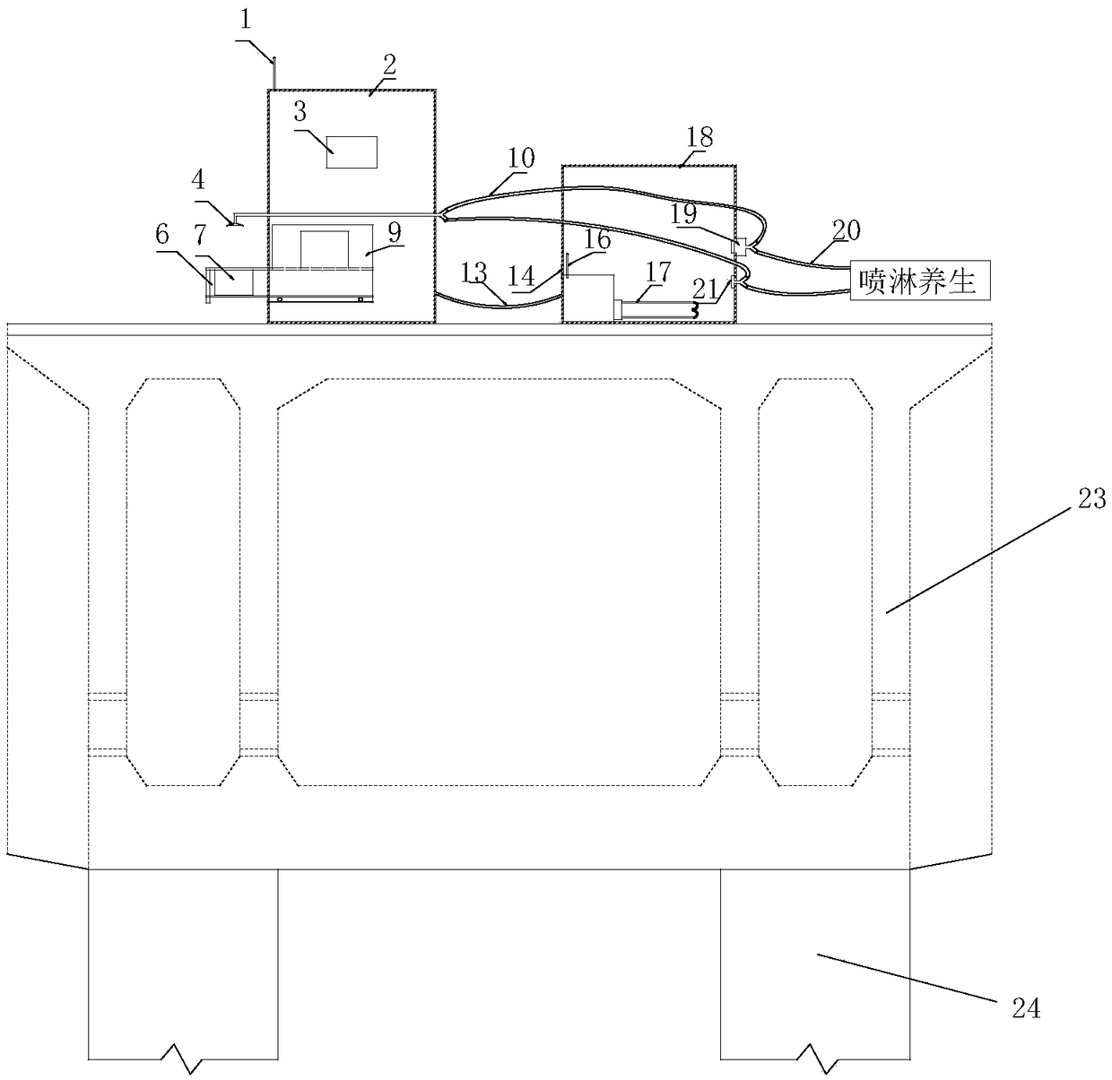 Concrete structure intelligent curing control device and concrete curing method thereof