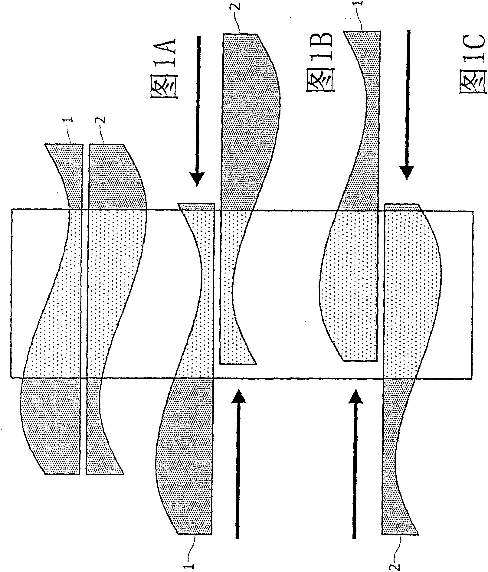 Variable focal power lens combined by two optical elements and application thereof