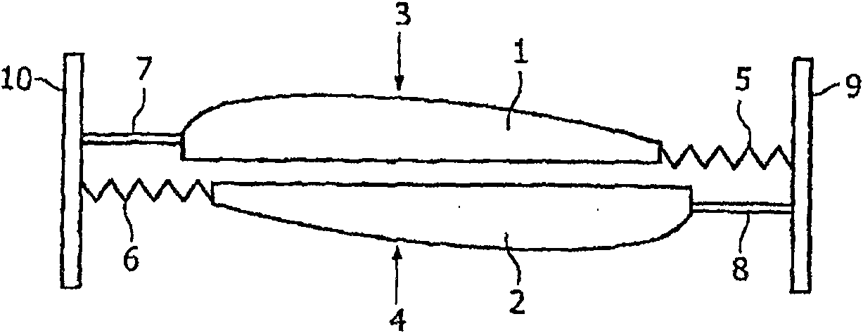 Variable focal power lens combined by two optical elements and application thereof