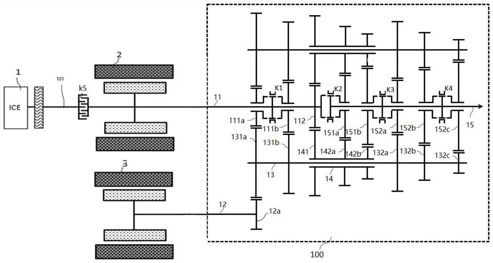 Power transmission system for vehicle and vehicle