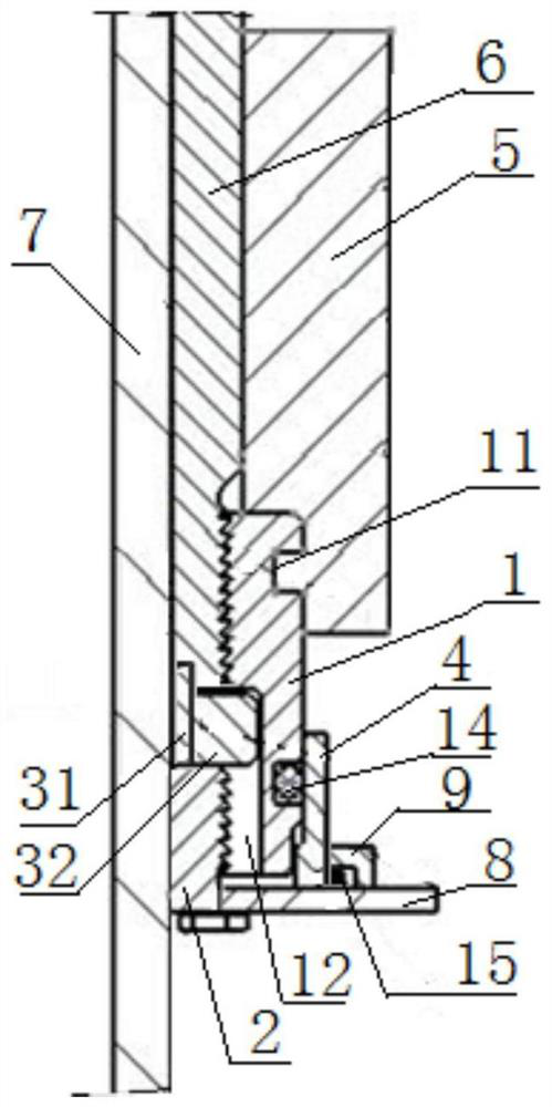 A lower connection structure of a landing gear buffer