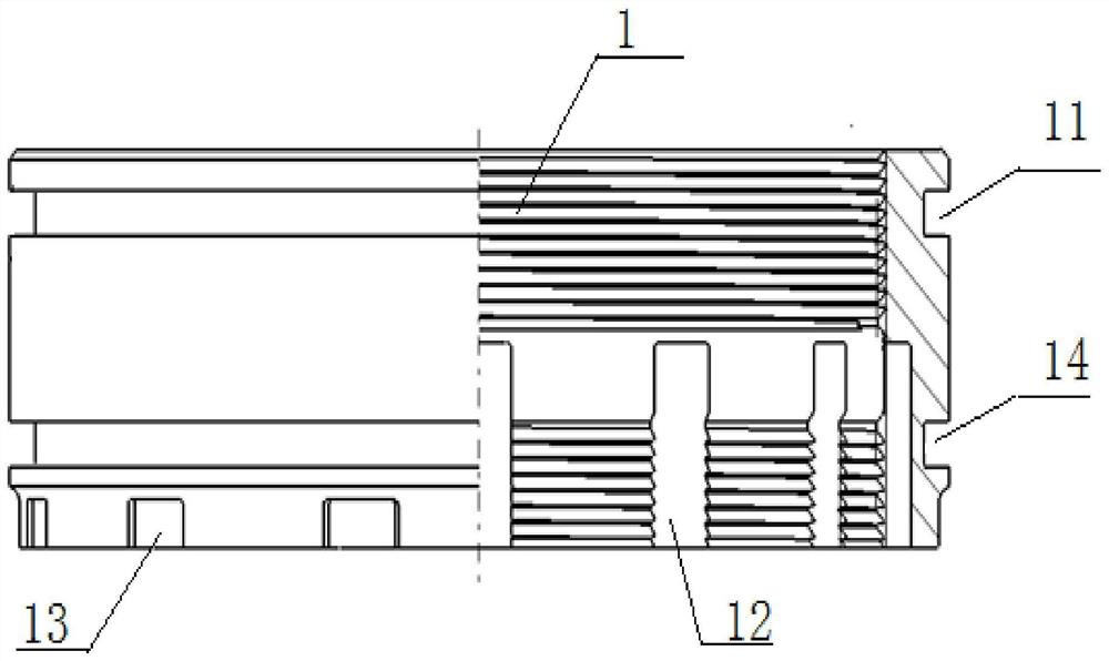 A lower connection structure of a landing gear buffer