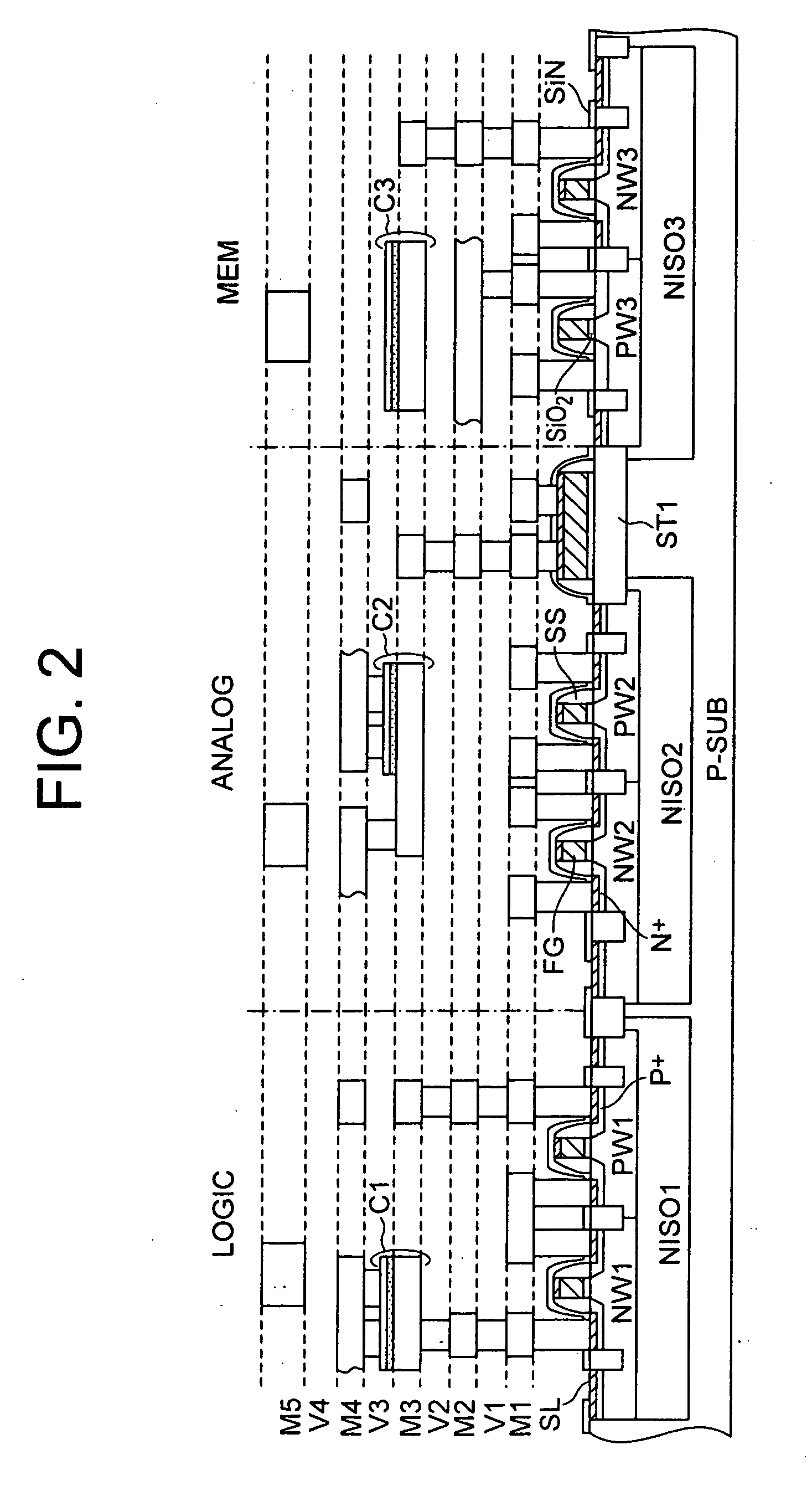 Semiconductor device having plural dram memory cells and a logic circuit and method for manufacturing the same