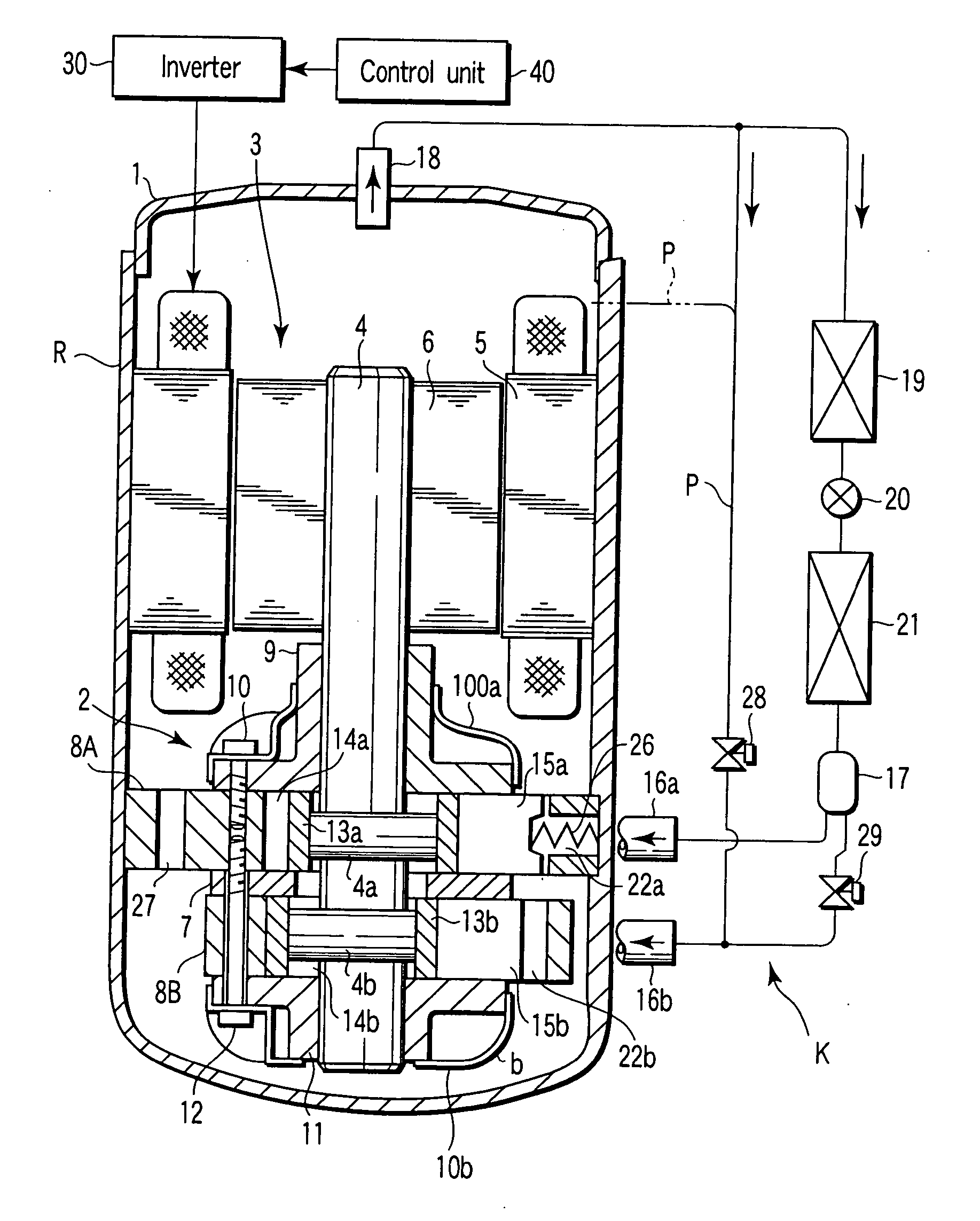 Rotary closed type compressor and refrigerating cycle apparatus