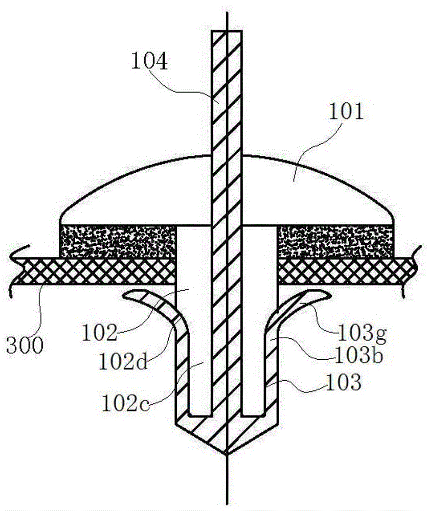 On-line pressure fast plugging nail for fire hose and fast plugging method