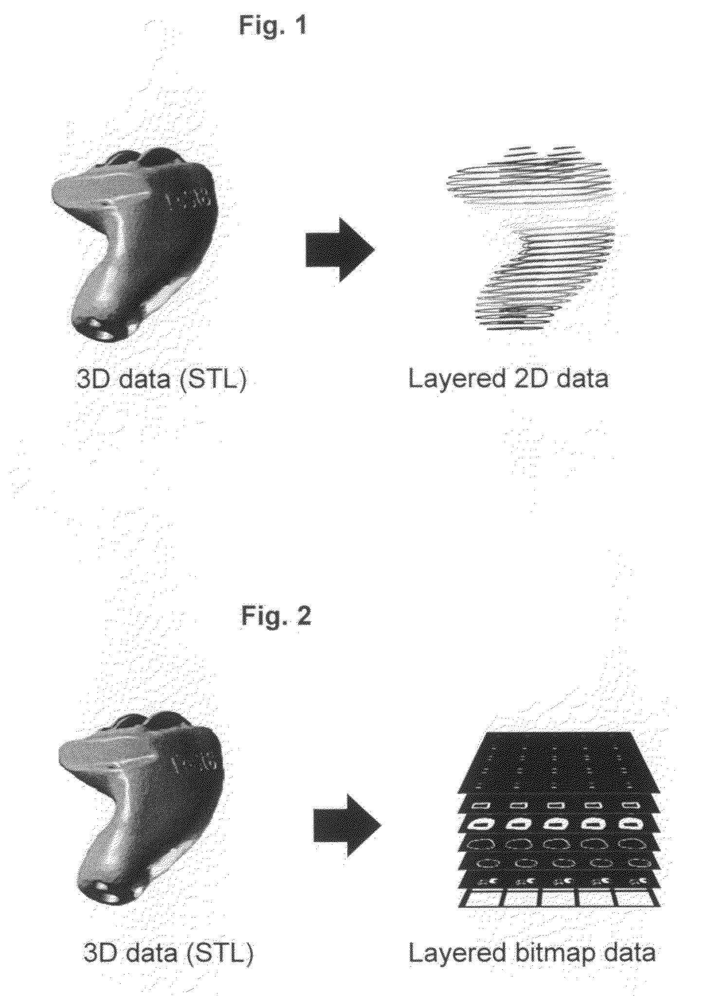 Method and device for producing a three-dimensional object, and computer and data carrier useful therefor