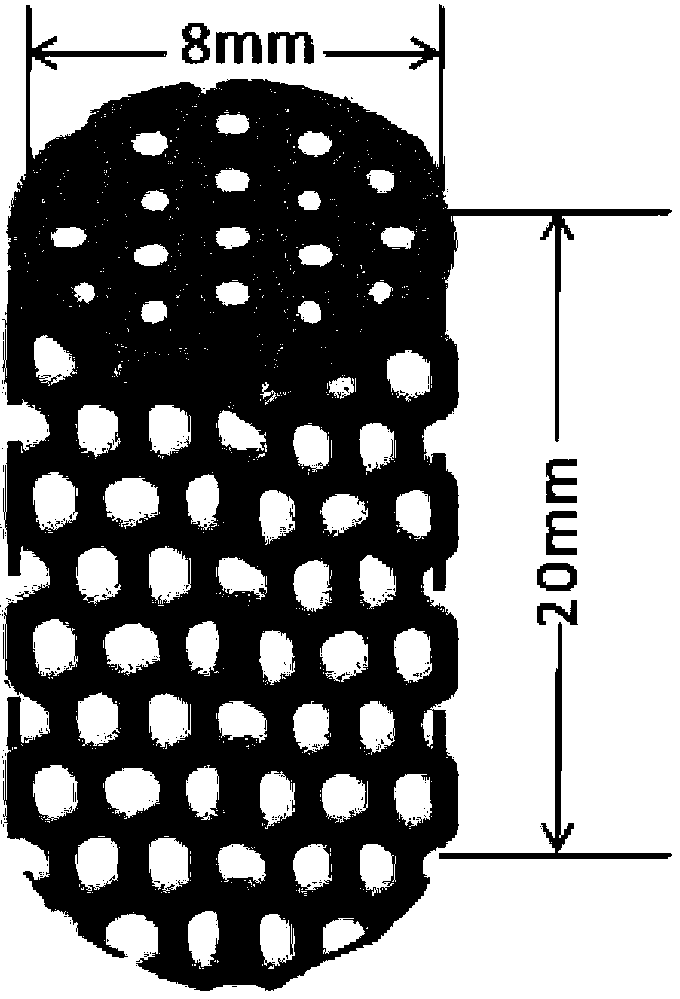 Compound porous beta-TCP (tertiary calcium phosphate) titanium alloy human astragal support bar and preparation method thereof