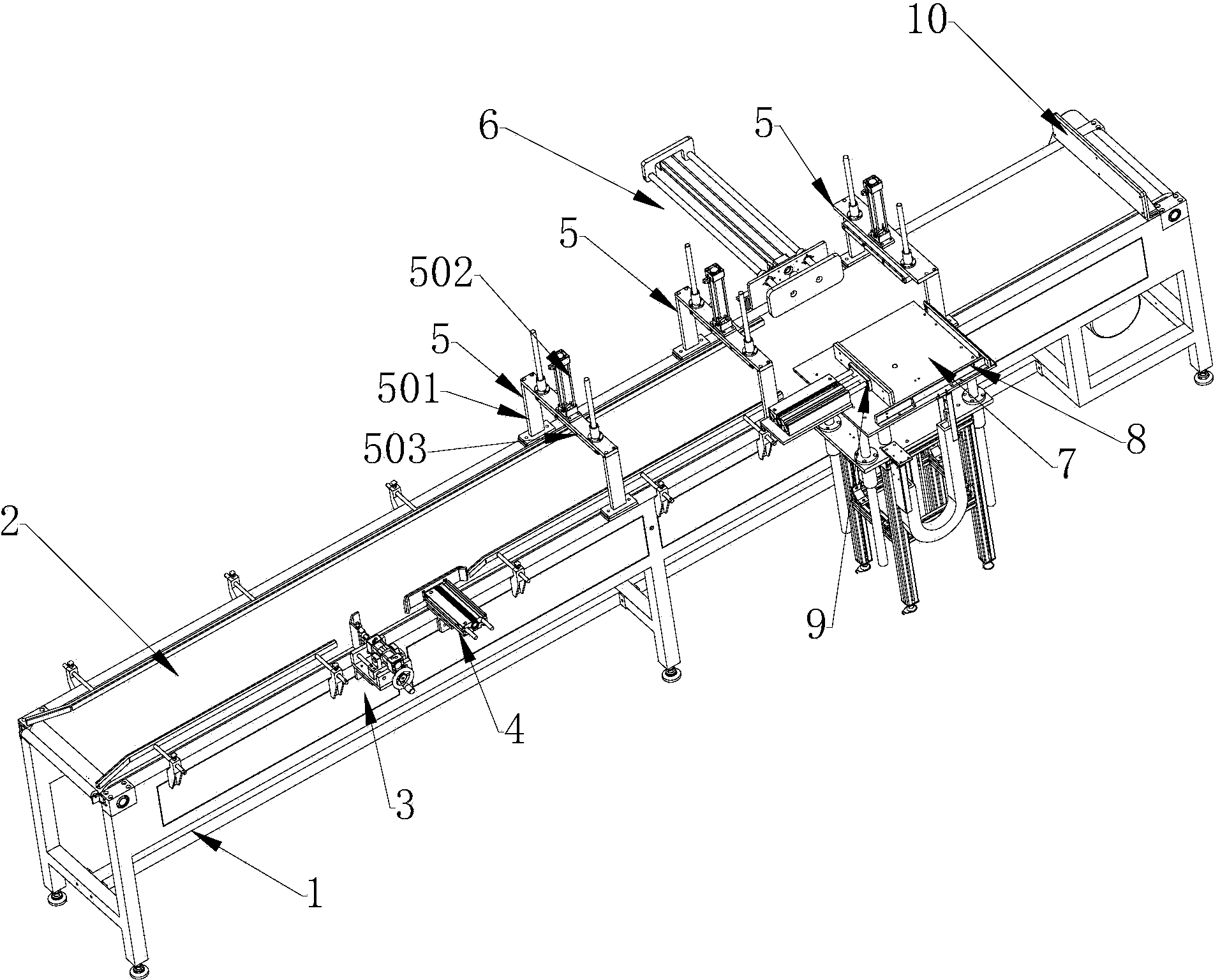 Automatic arrangement device for storage battery packaging lines