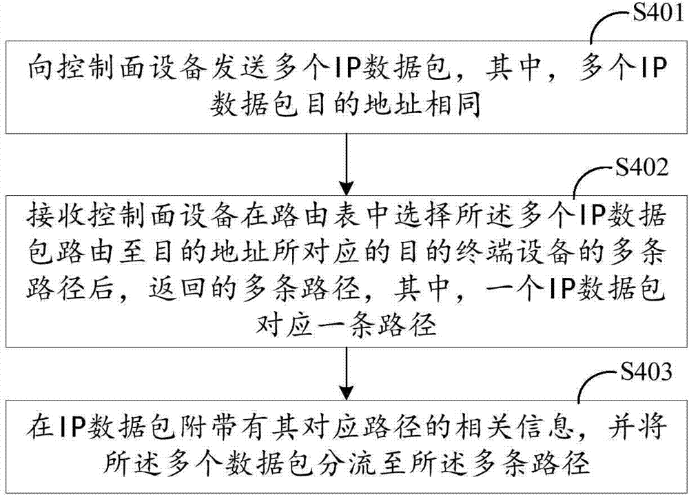 Data transmission method, control plane equipment and forwarding plane equipment