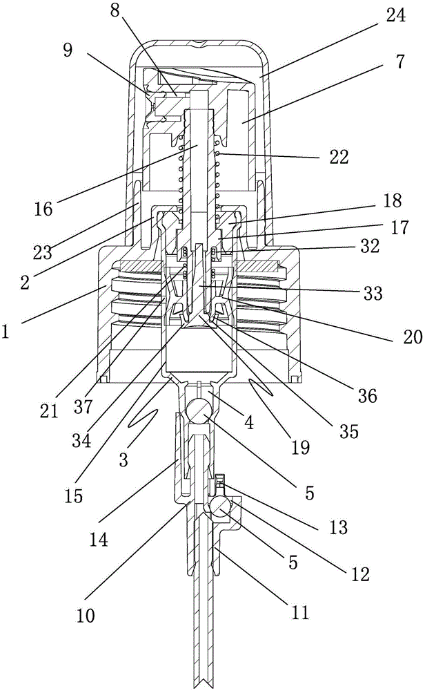 Built-out spring universal spray pump