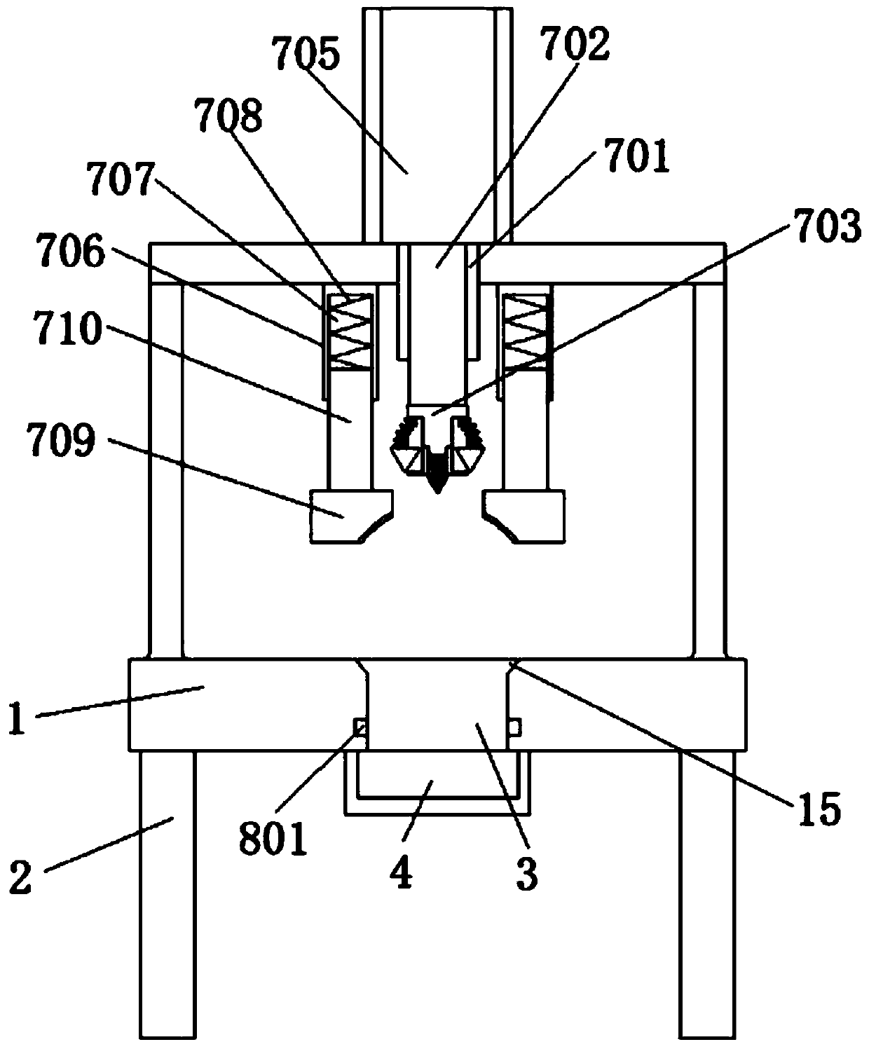 Broken shell collecting device and method for coconuts in germinated coconuts