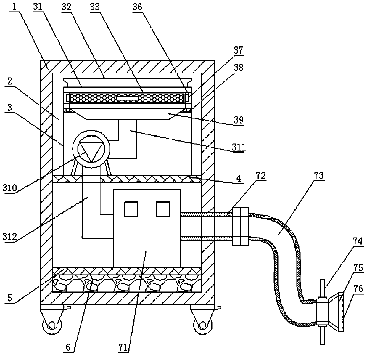 Convenient-to-maintain and movable moisture removal device for electrical equipment