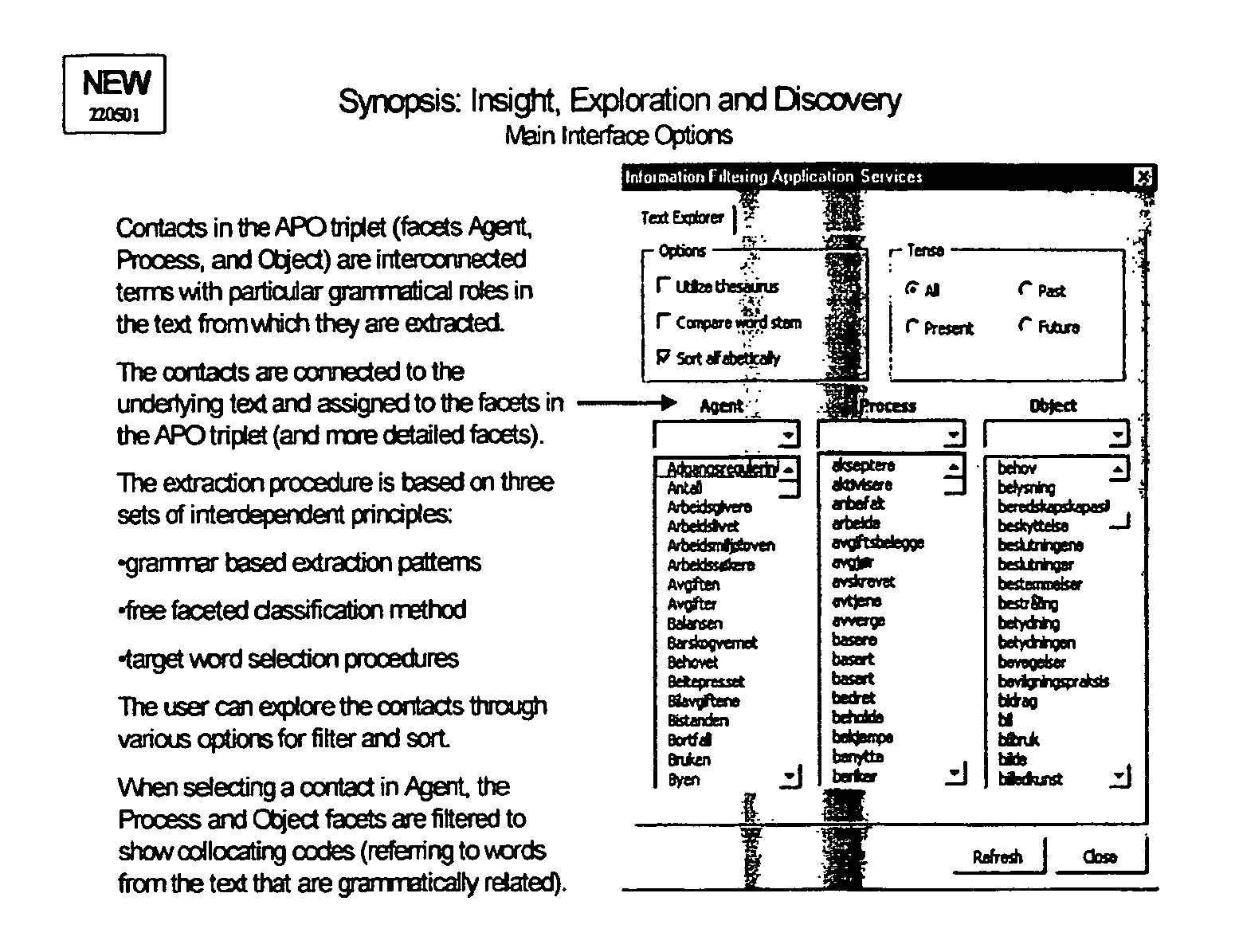 Method and apparatus for textual exploration discovery