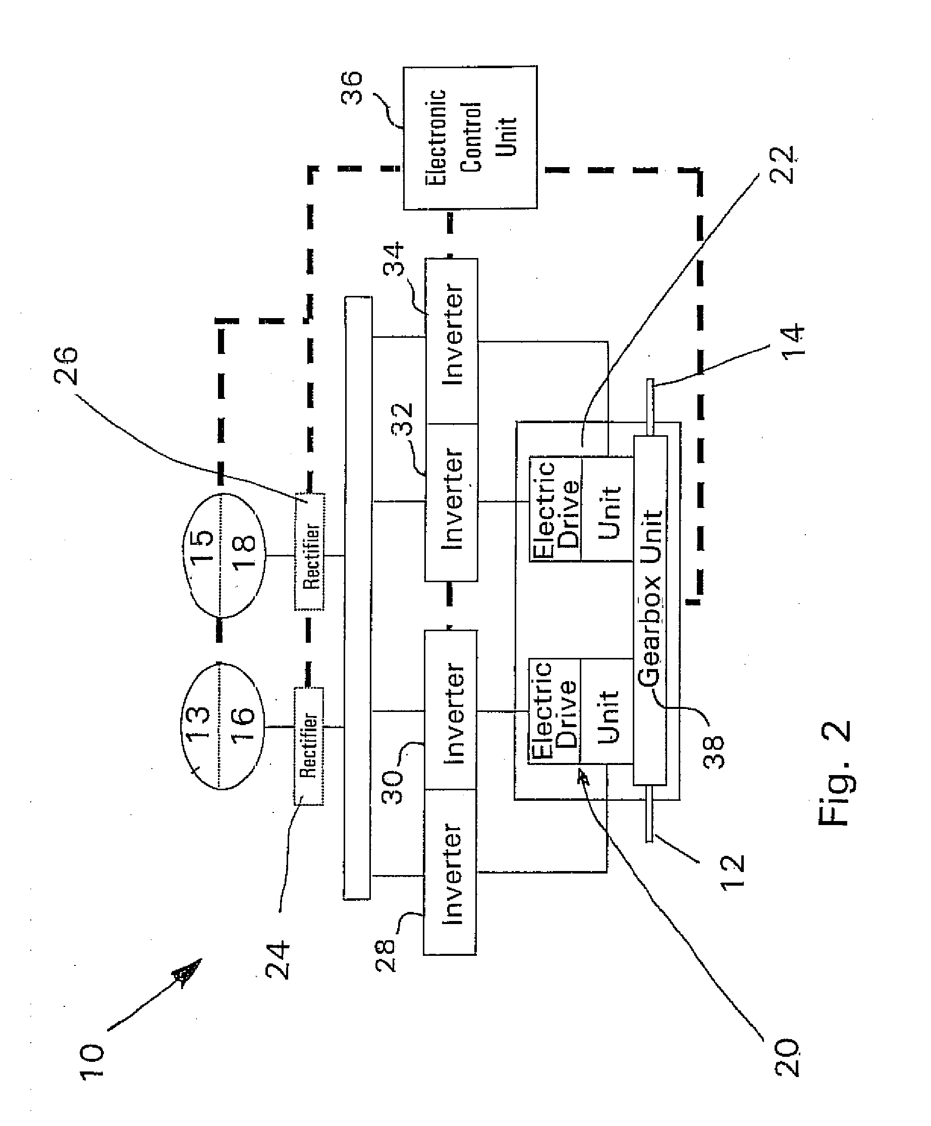 Electric Drive System Comprising Differential Steering for a Vehicle, Drive Unit and Vehicle