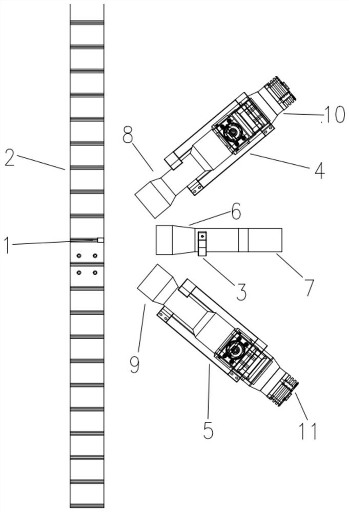 A detection device and detection method for the defect area of ​​the end face of MOX fuel pellets