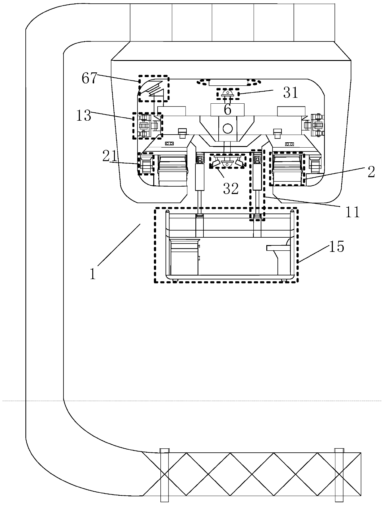 Rail maintenance equipment based on suspension type magnetic levitation rail transit system